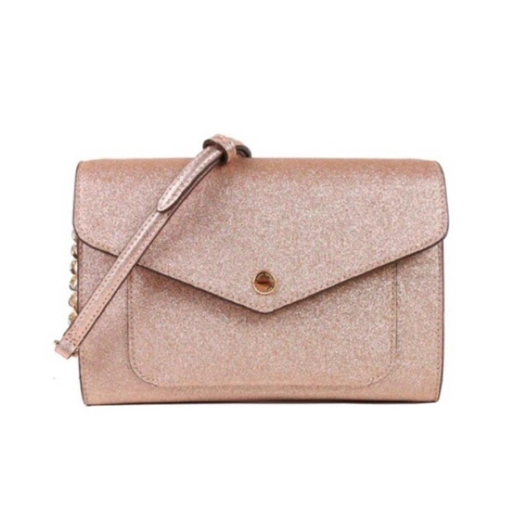 Kate Spade - Flap Crossbody glitter, Rose Gold NWT